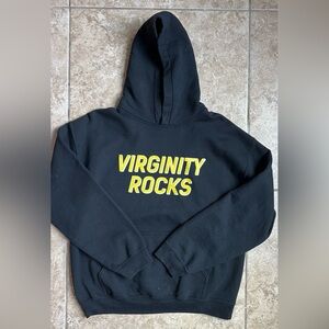 DANNY DUNCAN Virginity Rocks Hoodie Sweatshirt Black Size MED